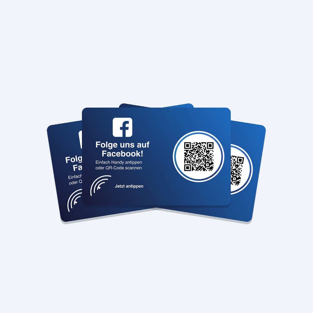 NFC Facebook Follower-Karten – 3er-Set