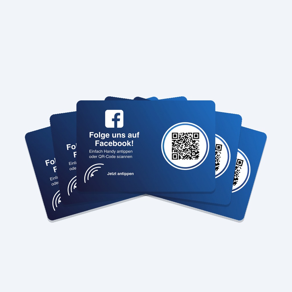 NFC Facebook Follower-Karten – 5er Team-Paket