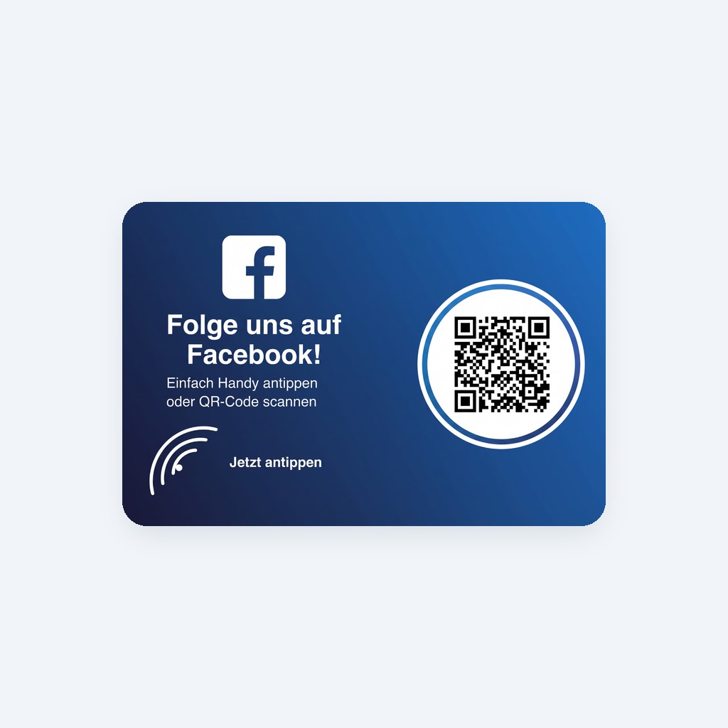 NFC Facebook Follower-Karte – Einzelkarte