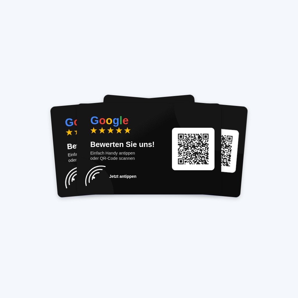 NFC Google Bewertungskarten – 3er-Set